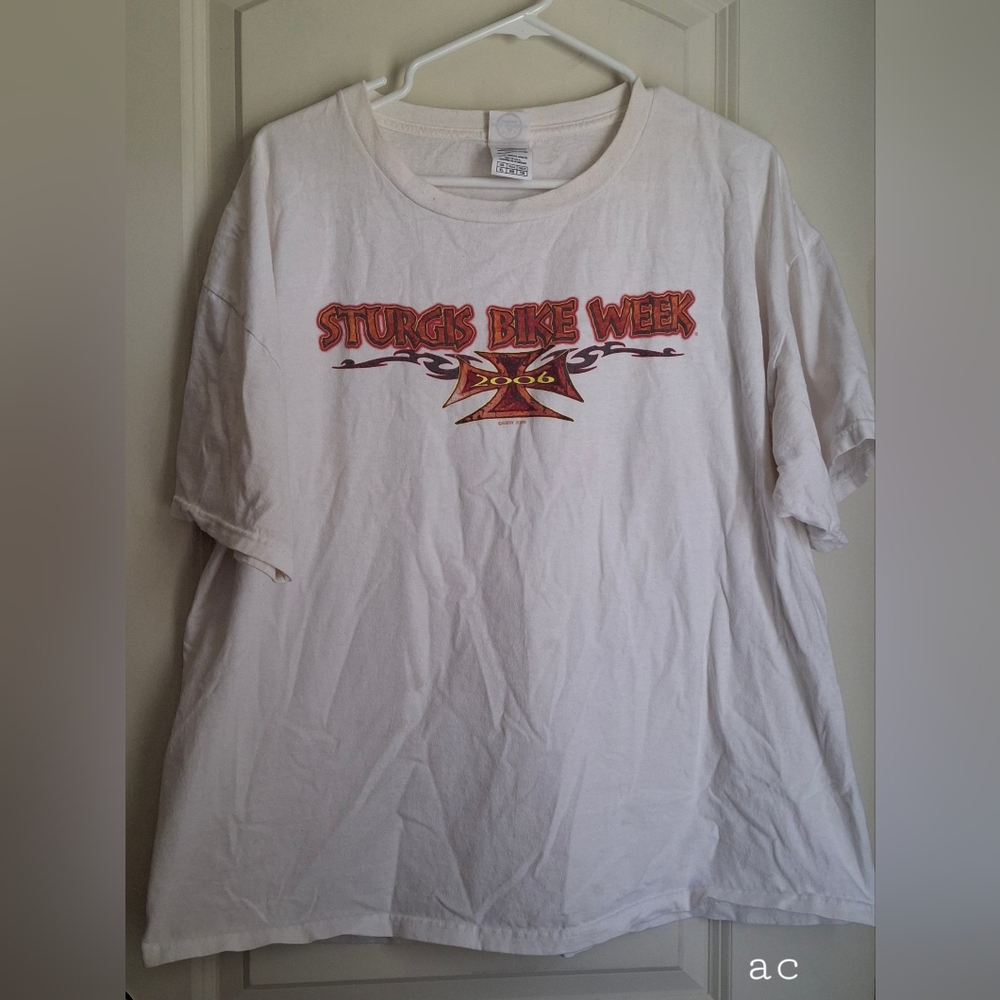 Sturgis Bike Week White Kids T-Shirt Sz XL Retro Vintage Casual Y2k Baggy